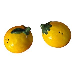 Sur La Table NWT adorable stemmed lemon stoneware salt and pepper set